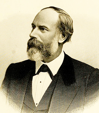 An 1880 engraving of Jonathan McGee Heck. Image from Archive.org.