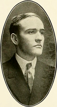 College yearbook photograph of Richard Junius Mendenhall Hobbs, 1911. Image from Archive.org.