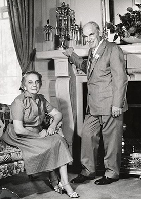 Governor Luther Hodges and his wife Martha Blakeney Hodges in the Governor's Mansion. Image from the North Carolina Museum of History. 