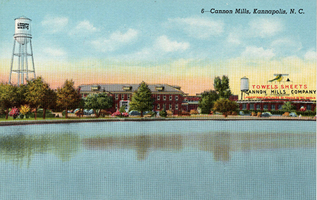Post card showing one of the buildings comprising the Cannon Mills Plants. Image from University of North Carolina at Chapel Hill's North Carolina Postcards collection.