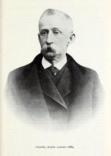 Portrait of Colonel Byron Laflin, 1884, from Louis N. Chapin's <i>A Brief History of the Thirty-Fourth Regiment N.Y.S.V.,</i> p. 33, published [1903]. Presented on Archive.org. 