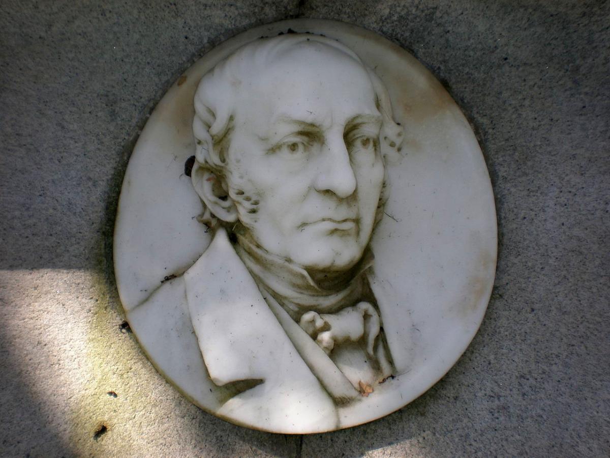 Photographic image of bas relief of James O. Larkin grave in Cypress Lawn Memorial Park in Colma, California.  Image by BrokenSphere, Wikimedia Commons.  Used under Creative Commons license CC BY-SA 3.0.  