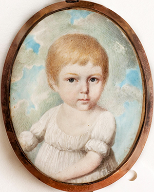 A miniature portrait of Richard Dobbs Spaight's future wife, Mary "Polly" Jones Leech as a child. Image from Tryon Palace.