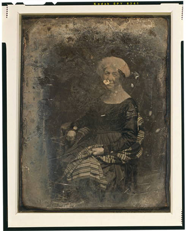 Half plate daguerreotype portrait of Dolley Madison, 1848, created by Matthew Brady. From the Daguerreotype Collection, Library of Congress Prints & Photographs Online Catalog. 