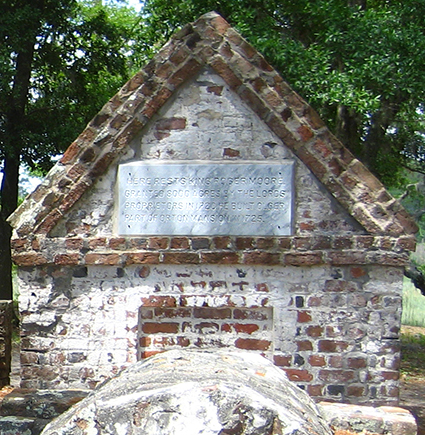Photograph of Roger Moore's tomb at Orton Plantation. Image from Flickr user Rob Friesel.