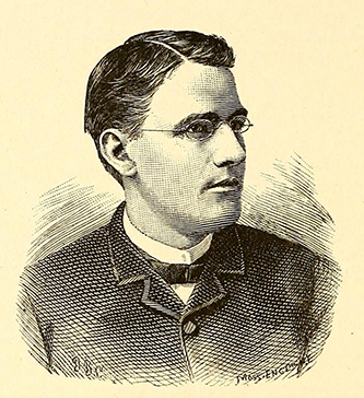 An engraving of Edward Pearson Moses published in 1885. Image from the Internet Archive.