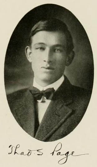 Image of Thaddeus Shaw Page, from the Yackety Yack, [p.59], published 1912 by Chapel Hill, Publications Board of the University of North Carolina at Chapel Hill. Presented on Digital NC.
