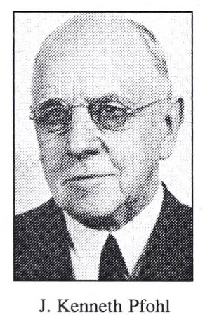 Image of John Kenneth Pfohl, from Christ Moravian Church: one hundred years, [p. 24], published 1997 by Winston-Salem, N.C.: Centennial Committee, Christ Moravian Church. Presented on Internet Archive.