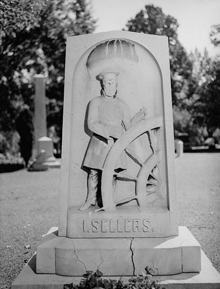 Image of Captain Isaiah Seller's tombstone at Bellefontaine Cemetery in Saint Louis, MO, in 1949, by Paul Piaget. Photo is presented on Library of Congress.