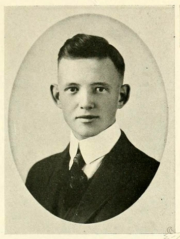 Senior portrait of William Hermas Stephenson, from the 1918 University of North Carolina yearbook <i>The Yackety Yack</i>, Vol. XVIII, p. 59.  Published 1918 by the Observer Printing House, Charlotte, N.C. Presented on DigitalNC. 
