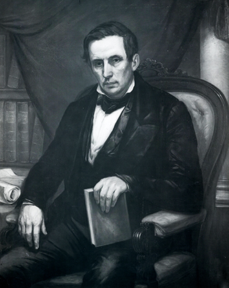 Photograph of a portrait of David Lowry Swain. Image from North Carolina Collection Photographic Archives, Wilson Library, University of North Carolina at Chapel Hill.