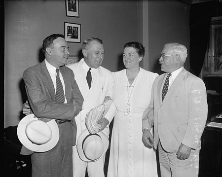 Barden is second from the left.   Principals in wage-hour amendments controversy. Washington, D.C., July 25, 1939. Image courtesy of Library of Congress. 