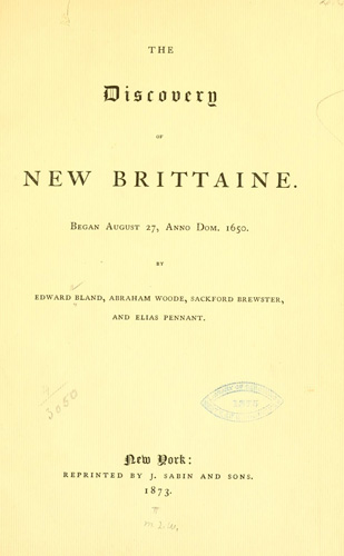 "The discovery of New Brittaine" by Edward Bland. Image courtesy of the Internet Archive. 