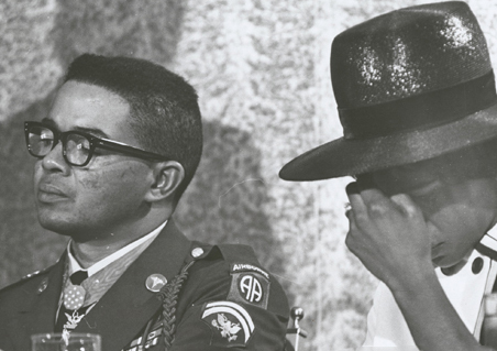 Lawrence Joel (pictured with wife Dorthy) of Winston-Salem was the first African American to receive a Medal of Honor, 1967. Image courtesy of Digital Forsyth. 