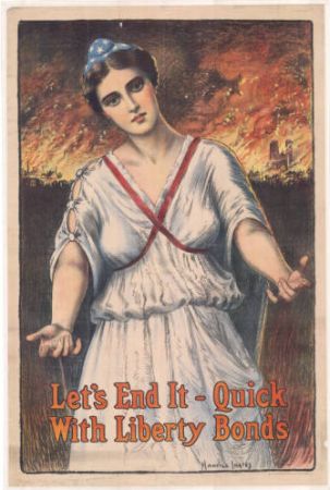 Ingres, Maurice. 1917. "Let's end it quick with Liberty Bonds." Central Litho. Co., State Archives of North Carolina. Call no. MilColl.WWI.Posters.9.22.