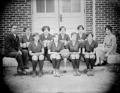 Lewis White Studio. 1930s. "Unidentified women's basketball players, no date. From the Dunn area." Photograph Collection, Ph.C.121-16. State Archives of North Carolina. Online on Flickr 