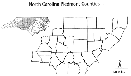 North Carolina Piedmont Counties