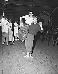 Couple dancing or shagging, Nags Head, NC, 1948. From Conservation and Development Department, Travel and Tourism Division Photo Files, North Carolina State Archives, call #:  ConDev7198D. 