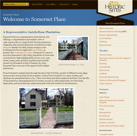 Somerset Place web site screen shot