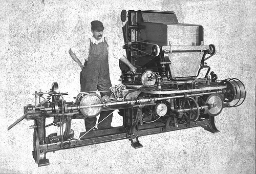 Bonsack machine, circa 1880s.