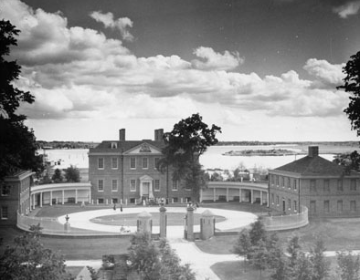 Tryon Palace, c.1963, New Bern, NC. Elevated View. From Carolina Power and Light Photograph Collection, North Carolina State Archives, call #:  PhC68_1_60_2. 